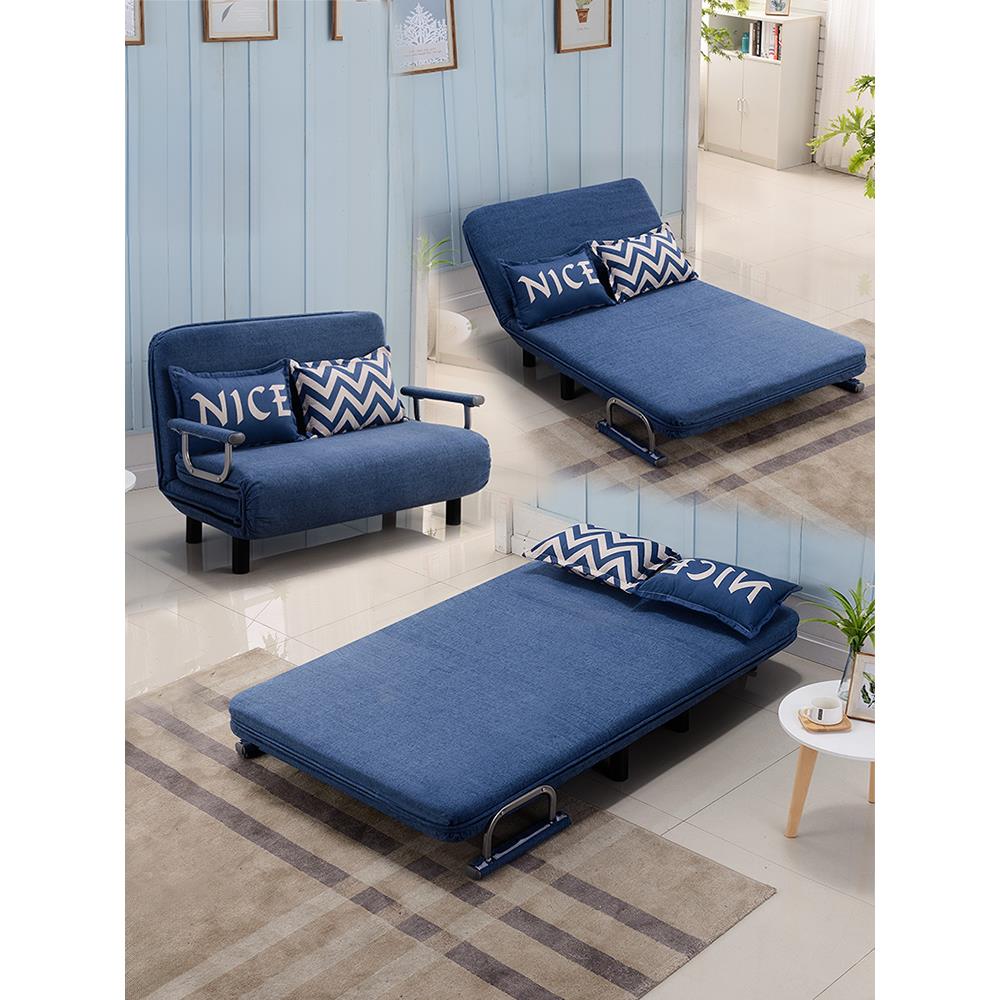 可折叠床单人床办公室双人床1.2午休床午睡床小户型1米懒人沙发床 - 图0