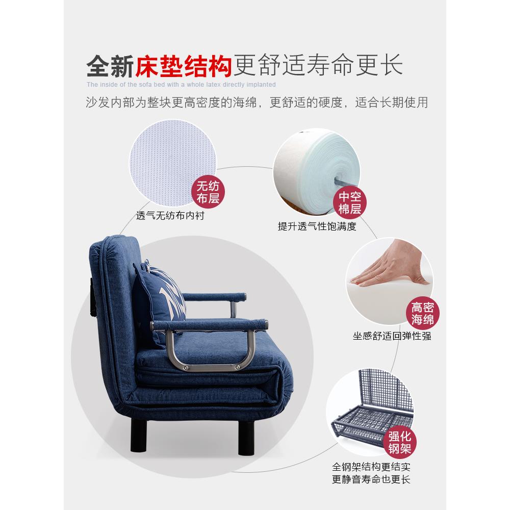 可折叠床单人床办公室双人床1.2午休床午睡床小户型1米懒人沙发床 - 图1