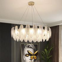 Modern Luxury Pendant Lights Feather Glass Gold E14 Metal fo