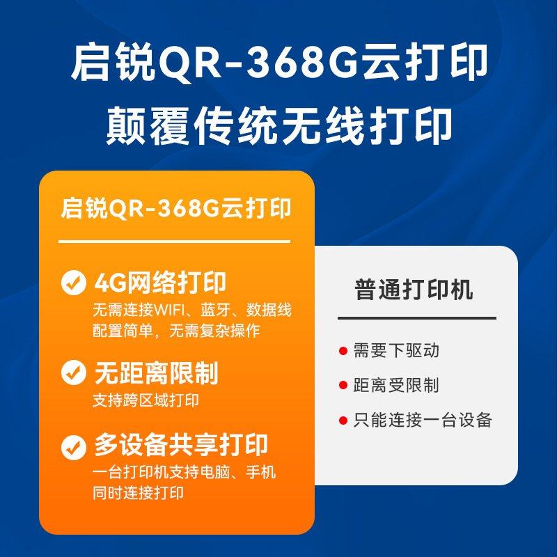 启锐368G菜鸟云打印机4G远程快递云打单机电脑手机端无线打印联单,淘宝优惠券,粉丝福利购,淘宝优惠卷