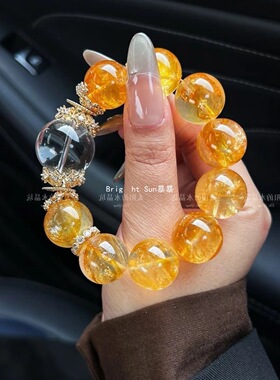 天然暴富黄塔晶水晶手串招财转运黄水晶宅女手链同款晶转能收藏级