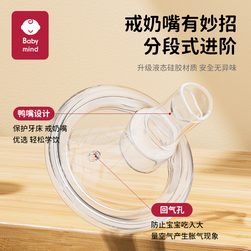 适配贝亲奶瓶配件手柄重力球直饮吸管学饮鸭嘴宽口离乳奶嘴二三代