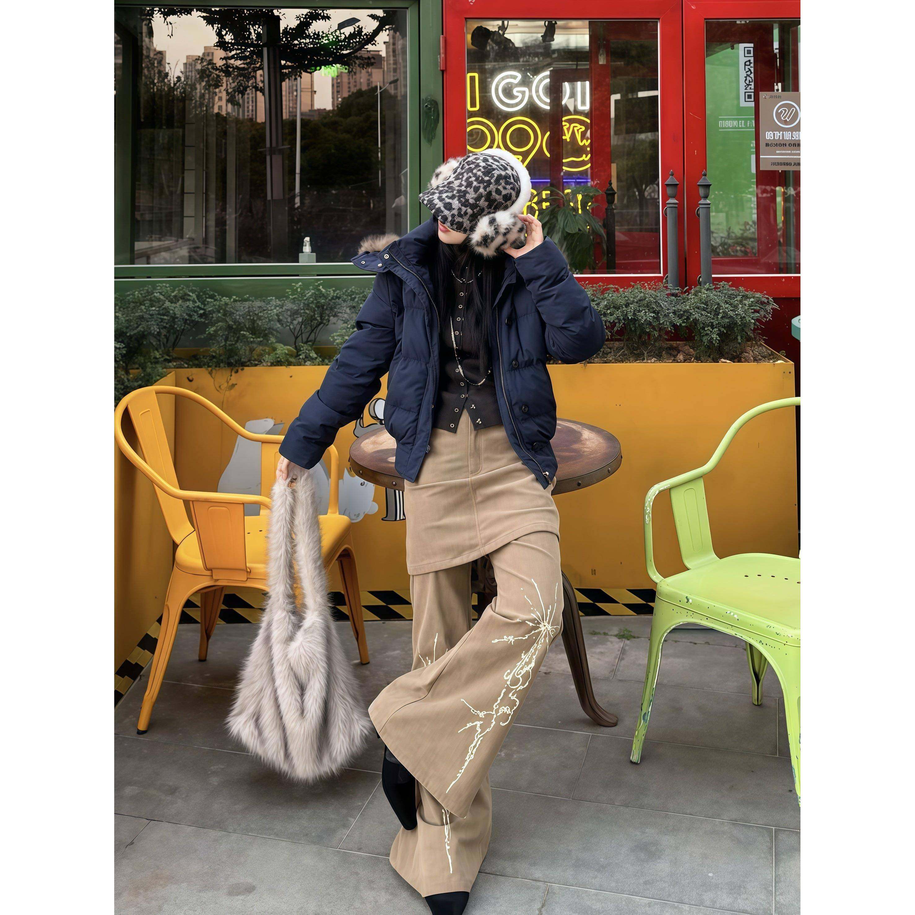 菲奥娜藏青色短款小个子棉服女2025冬季新款高级显瘦棉衣加厚外套,淘宝优惠券,粉丝福利购,淘宝优惠卷