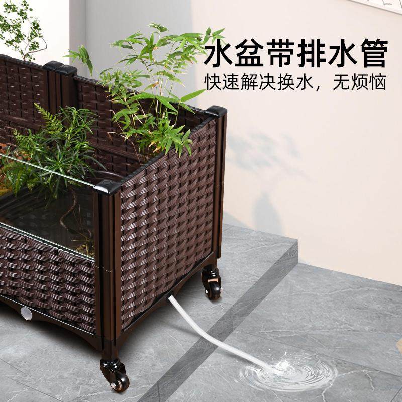 黄缘龟专用箱半生态造景绿植物缸带水盆轮子可移动超大缸,淘宝优惠券,粉丝福利购,淘宝优惠卷