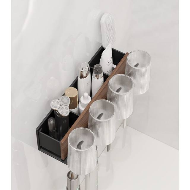 Wall-mounted electric toothbrush mouthwash cup without punching cup