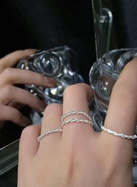 满天星食指戒银色小众素指环蹦迪