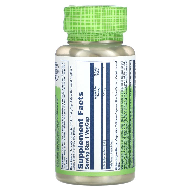 Solaray,True Herbs, Garlic, 500 mg, 100 VegCaps - 图0