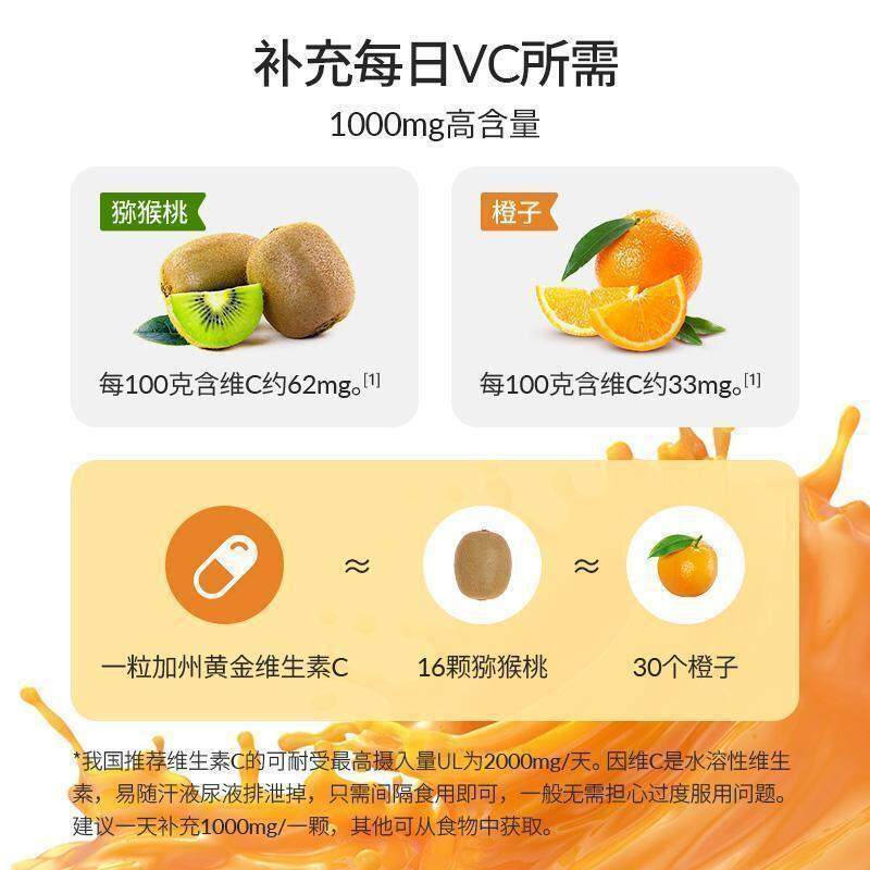 CGN加州黄金维生素C高含量成人提高免疫力增强240粒胶囊