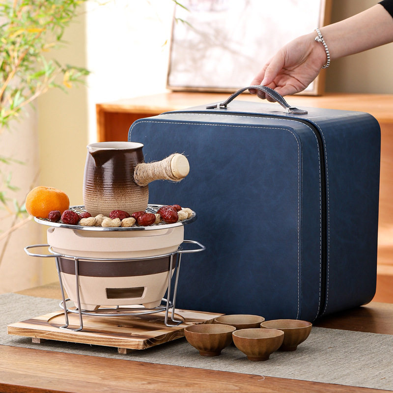 Japanese tea set for making tea by the fire, indoor and outdoor