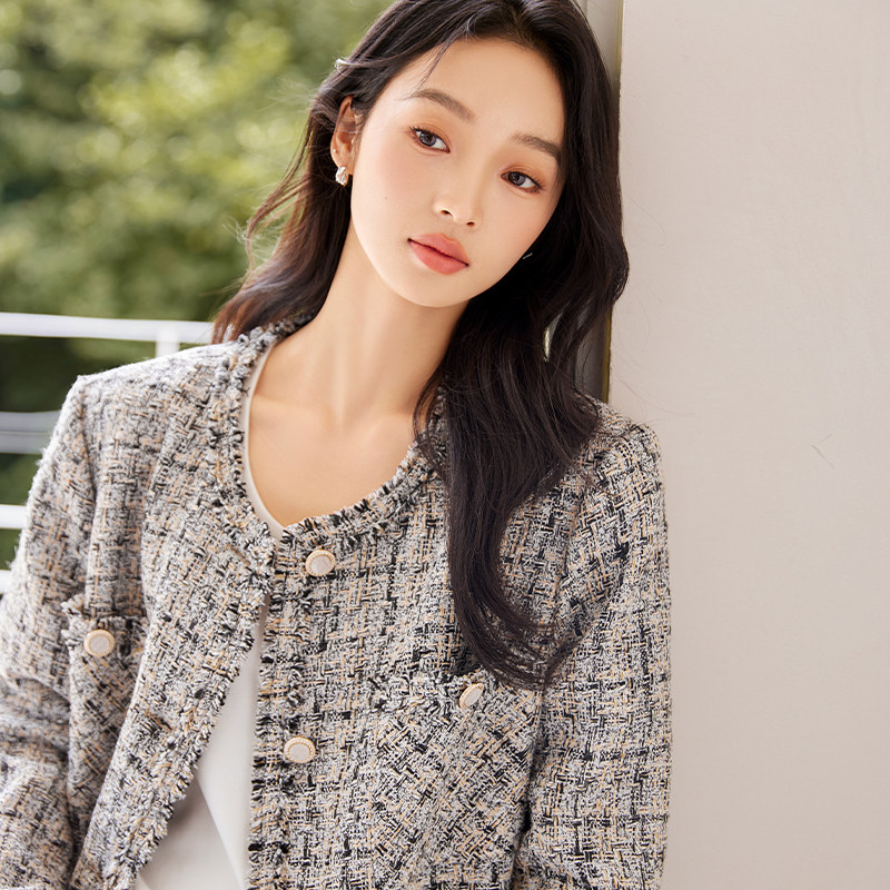 IC格纹设计廓版小香风外套女2026新款初秋短外套通勤气质休闲上衣,淘宝优惠券,粉丝福利购,淘宝优惠卷