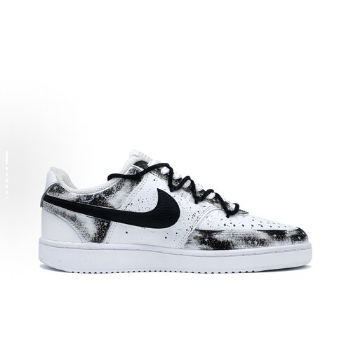 【定制球鞋】Nike Court Vision 1 哥特 黑暗幽影骑士 CD5463-100 - 图0