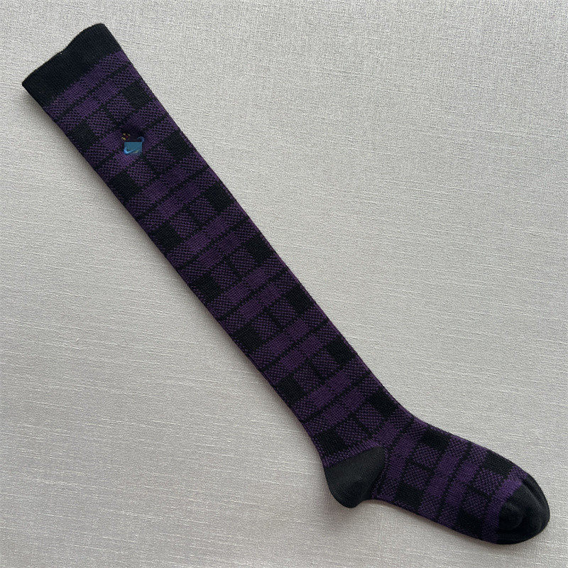 外贸袜子日单小众小腿袜女长袜格纹时尚无骨对目中高筒女袜及膝袜,淘宝优惠券,粉丝福利购,淘宝优惠卷