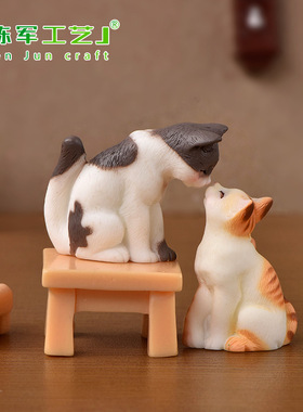 可爱仿真小猫咪动物公仔小摆件