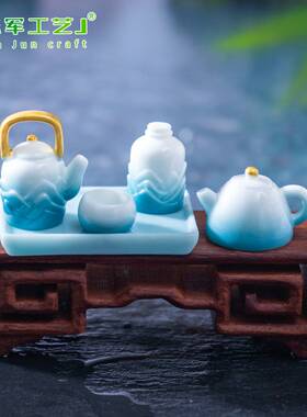 创意国风青山茶具套装diy小摆件