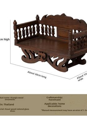 伊利东南亚风格家居饰品沙发模型实木饰品客厅佛像底座入口装饰