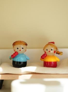 釉手工快乐家庭汽车桌面装饰品可爱愈合糖果山楂娃娃意味着快乐的