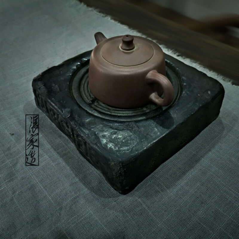 张家造汉砖壶承复古杯托创意紫砂壶垫禅意小茶台中式个性摆件直销-图0