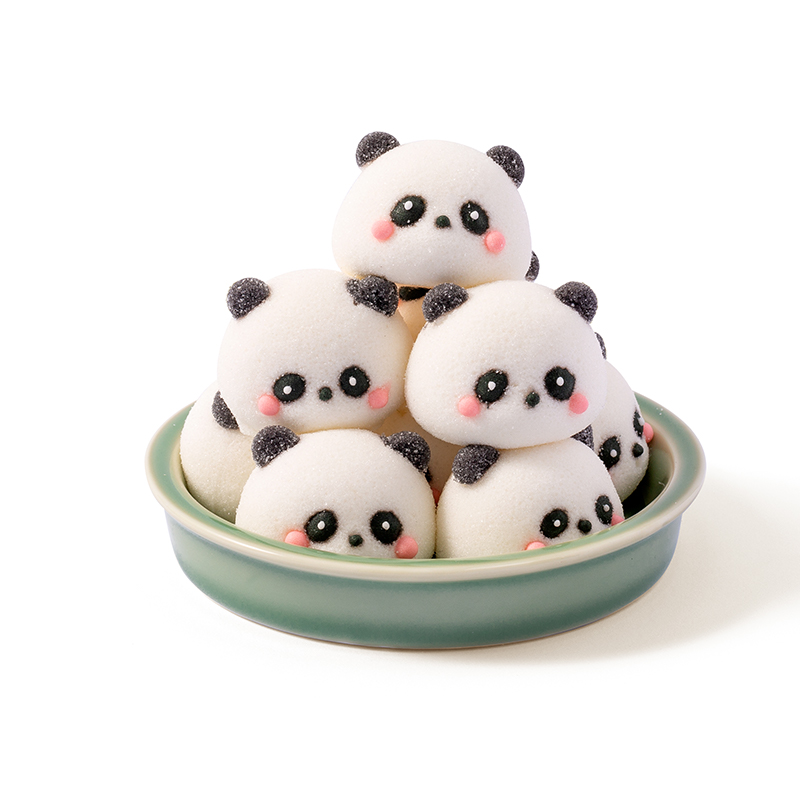熊猫头棉花糖冰凉粉咖啡伴侣网红动物创意造型儿童糖果商用摆地摊 - 图3