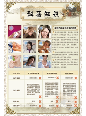 鼻炎馆装饰画宣传单定制鼻炎海报鼻炎知识科普图鼻腔解剖图贴墙画