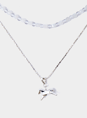 银光925银马形女吊坠新年项链马