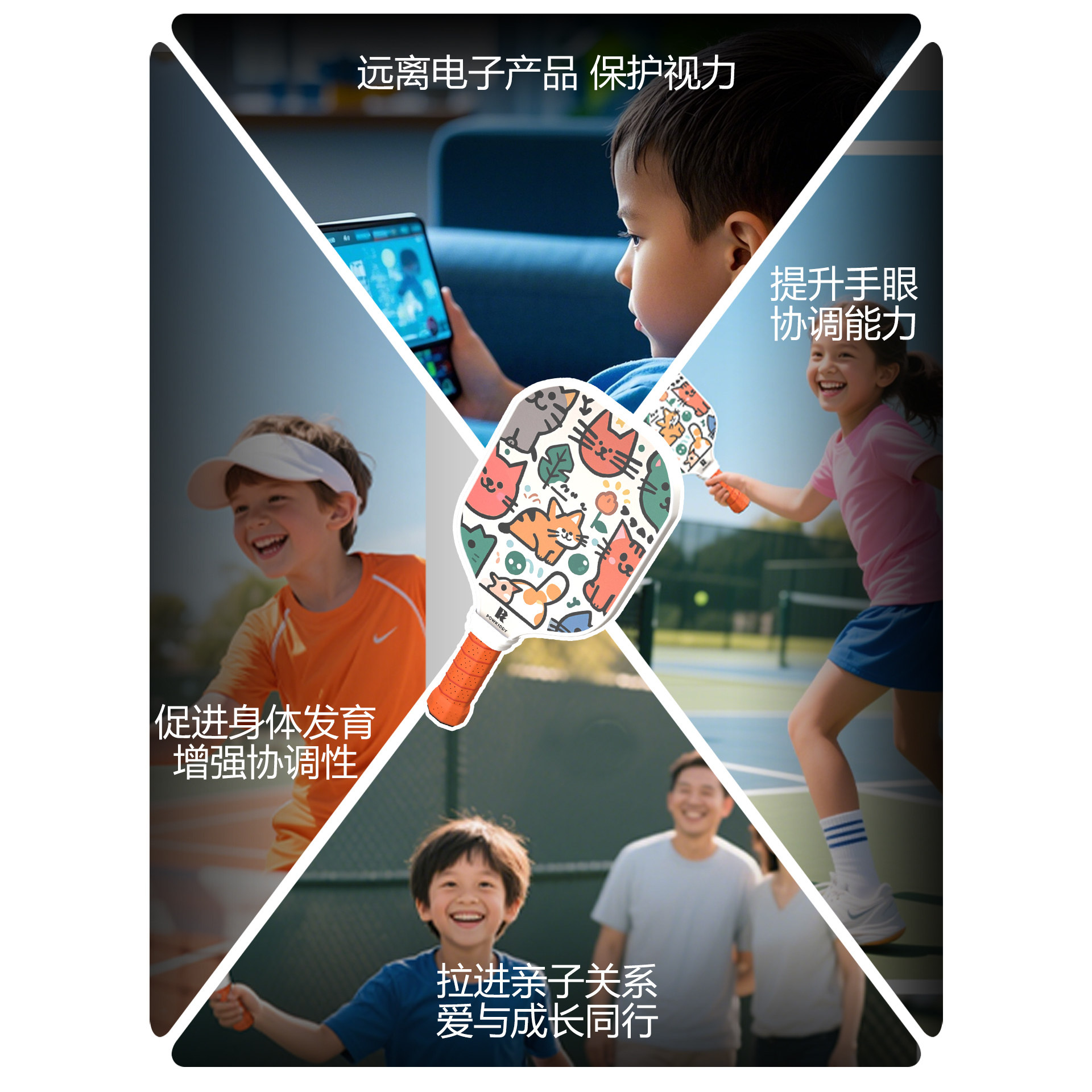 迪维斯儿童匹克球拍板pickleball全套玻纤碳纤维板拍家庭亲子套装,淘宝优惠券,粉丝福利购,淘宝优惠卷