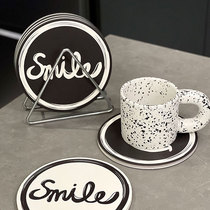 Face Value Heat Insulation Mat Table Creativity Smiley Face Cork Cup Mat Light Lavish Dining Mat Practical Easy To Contain Pan Mat
