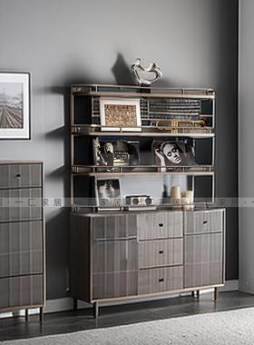 一匚 轻奢软装书架隔断架轻奢摆件 样板间酒店墙面陈设工艺品