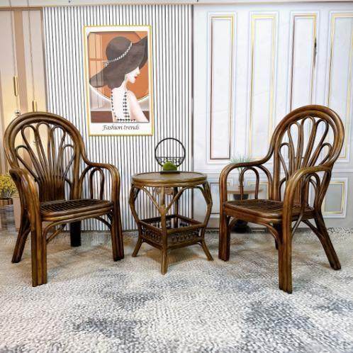 印尼天然真藤椅茶几三件套组合阳台休闲 椅庭院老人靠背全藤椅,淘宝优惠券,粉丝福利购,淘宝优惠卷