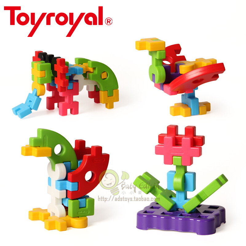 Toyroyal皇室儿童拼插积木益智创意拼装搭塑料大颗粒2-6岁积木车 - 图2