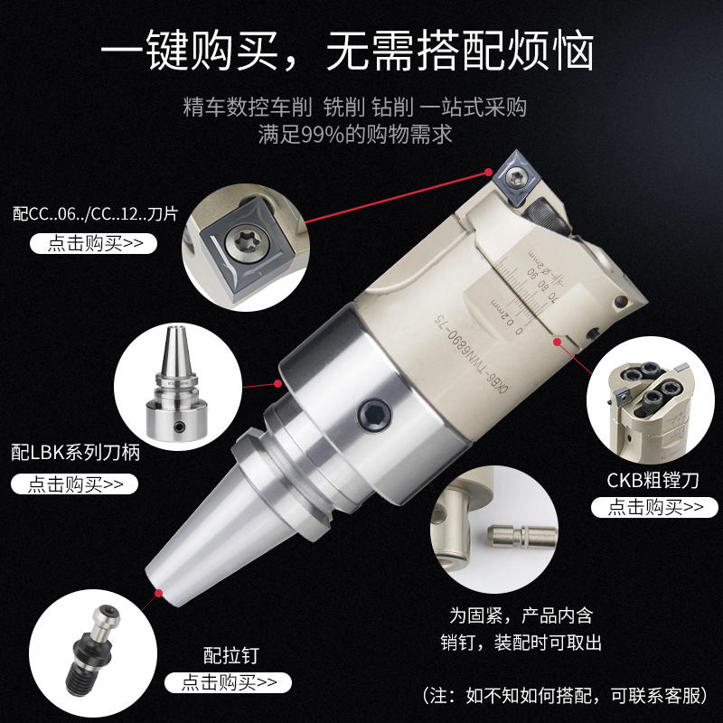 数控BT40-LBK刀柄cnc加工中心镗头粗镗刀杆镗孔RBH双刃可调节式