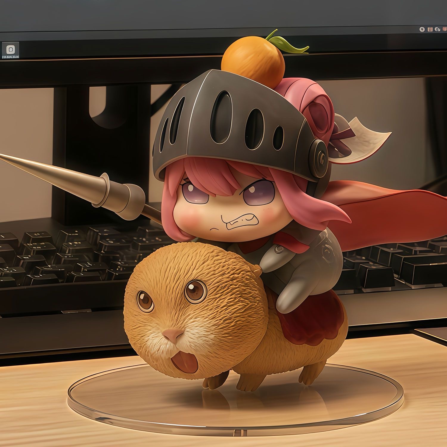 【全款】Q版耄耋骑士Doro手办猫猫骑士堂吉诃德式冲锋桃乐丝摆件 - 图3