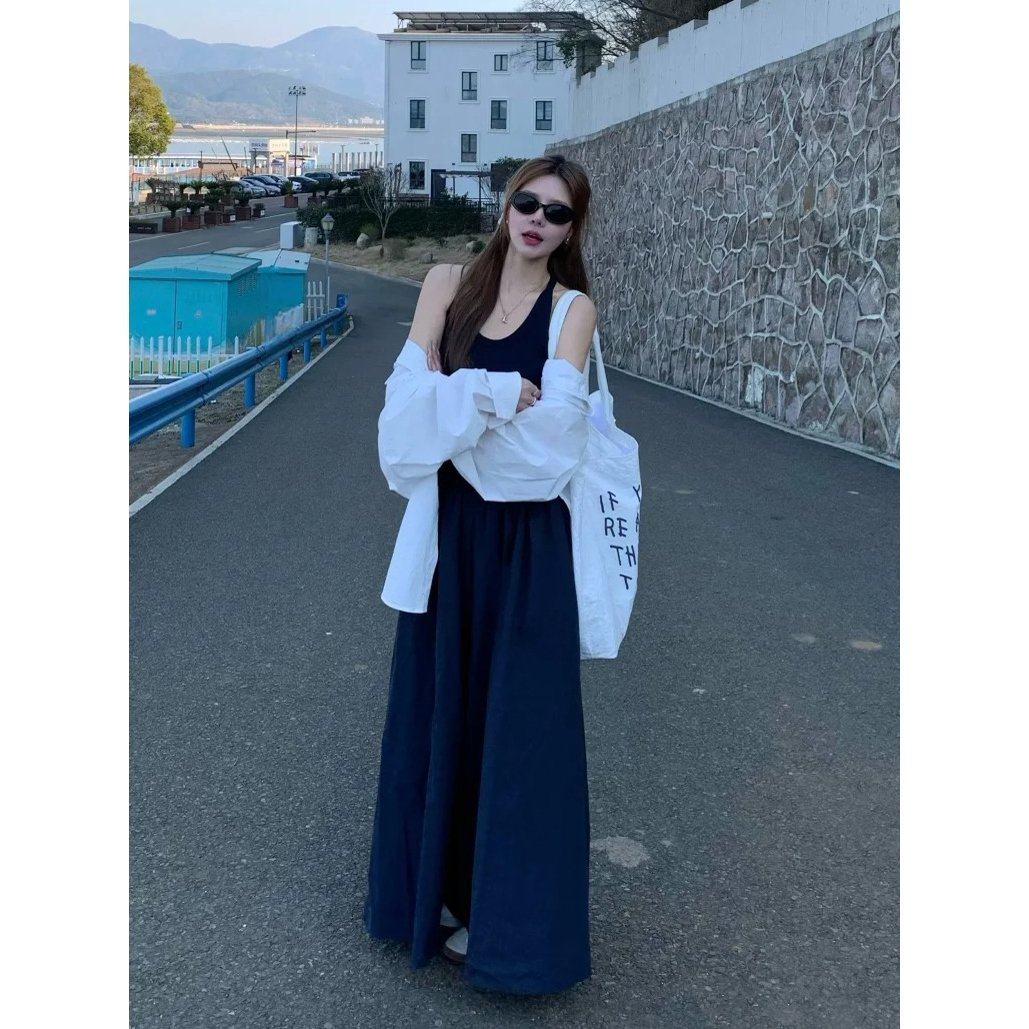 175高个子加长版深色纯欲风吊带连衣裙女夏季气质显瘦U领百搭长裙,淘宝优惠券,粉丝福利购,淘宝优惠卷