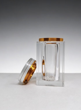 水晶舍利塔大口径螺纹密封装藏水晶塔透明菩提塔防潮水晶空瓶桌面