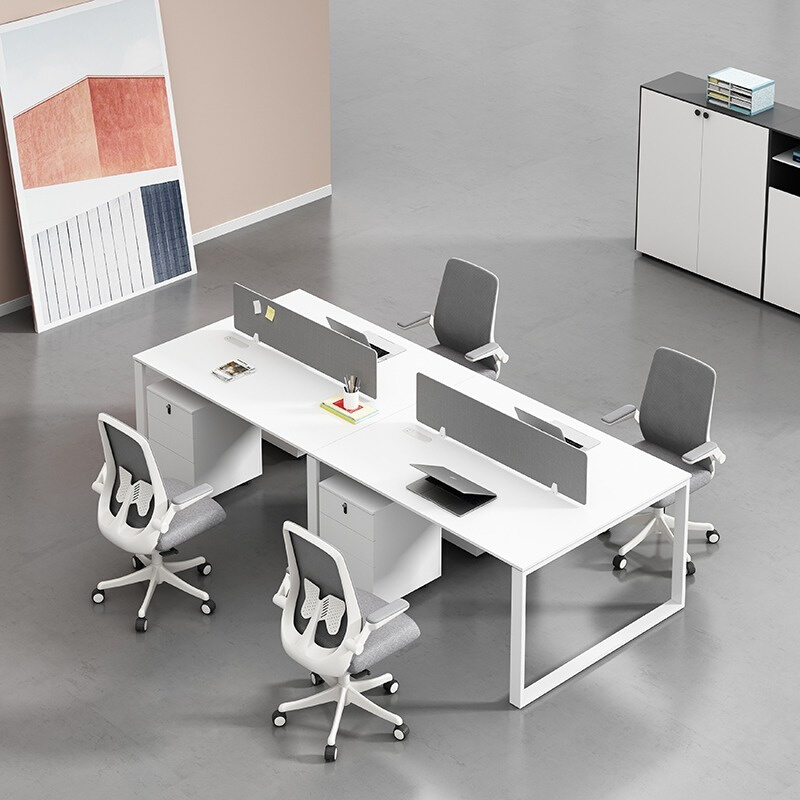 香尔特职员办公桌椅组合简约现代办公桌4人位办公家具职员员工桌 - 图0