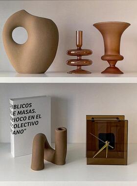 LIVETAI轻奢ins风陶瓷装饰摆饰桌面书柜玄关现代高级感大地色摆件