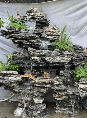 假山鱼池造景观真石头摆件花园庭院流水喷泉阳台装饰天然原石瀑布