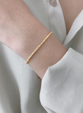 金色钛钢手链女ins小众设计细条