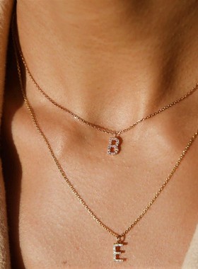 情侣闪钻创意DIY礼物项链吊坠