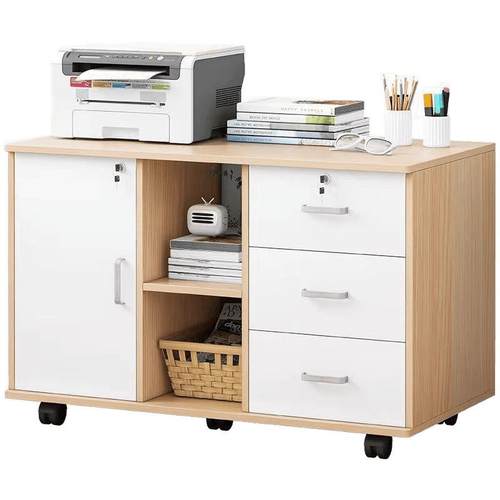 文件柜办公桌下收纳柜边柜矮柜可移动抽屉柜资料柜带轮子锁储物柜 - 图3