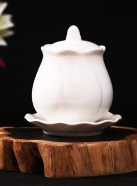 富安佛具佛堂用品 陶瓷纯白无字供水杯 财神水杯大悲水圣水杯