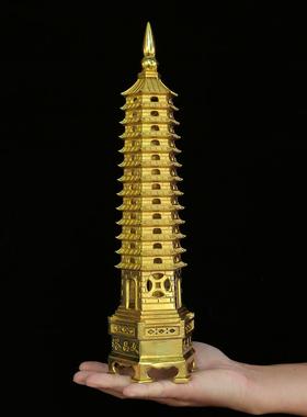 精工纯铜文昌塔宝塔7层9层13层镇妖塔家居书房书桌办公室学生摆件