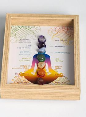 七彩原石水晶灯光款相框摆台乔迁新居画框家居喜庆摆件礼物