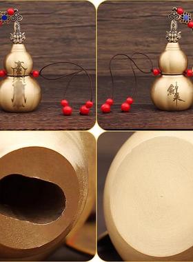 纯黄铜剑来养剑葫芦摆件五帝钱七星剑家居客厅办公室装饰工艺品