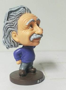 现货卡通爱因斯坦摇头公仔车载桌面装饰摆件工厂直供父亲节礼物