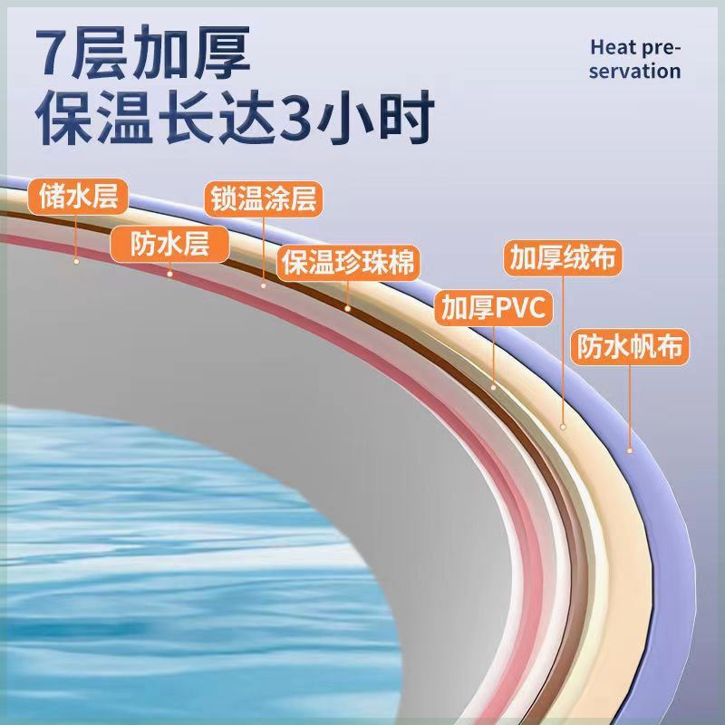 长方形免安装浴桶大人加厚加大沐浴盆家用折叠浴缸保温牛津沐浴桶 - 图0