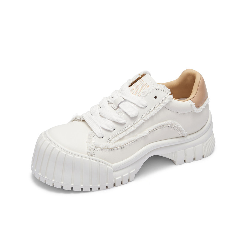 [秋日落苏]莱尔斯丹YOUNG休闲舒适厚底松糕饼干鞋女小白鞋4T57201,淘宝优惠券,粉丝福利购,淘宝优惠卷