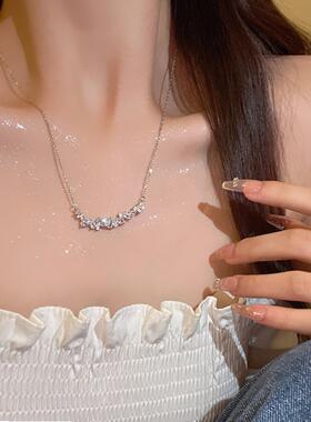 轻奢小众不规则精致锆石钛钢项链