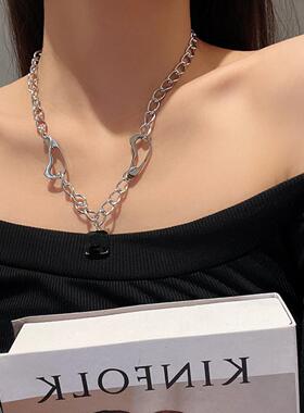 2021年新款小众毛衣链方宝石钛钢