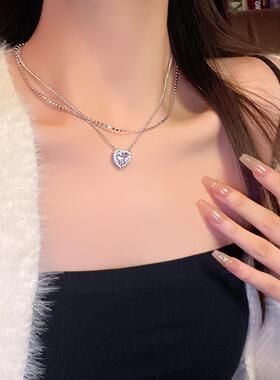2025年爆款精致大锆石爱心项链女