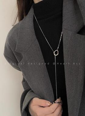 轻奢小众高级感长款流苏OT扣钛钢